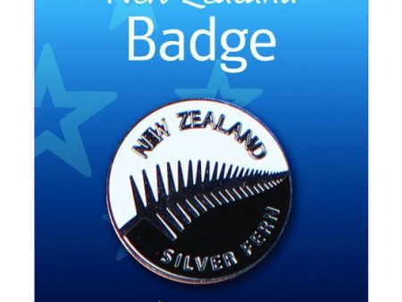 Badge Silver Fern Round Online Hot Sale