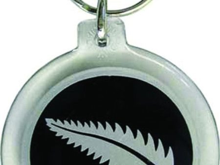 Key Ring Silver Fern Round Supply