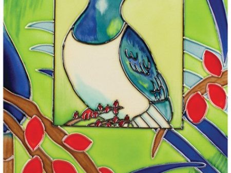 Ceramic Tile Wood Pigeon Plaque on Sale